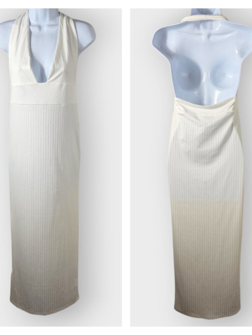 NEW Blush Mark Maxi Dress | L | White | Open Back | Bridal Engagement